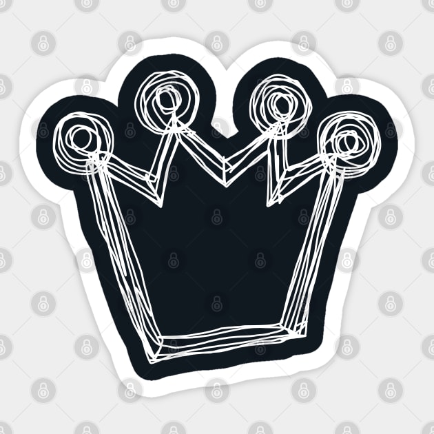 White Crown Minimal Sketch Sticker by ellenhenryart